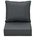 Outsunny Outdoor Seat And Back Cushion Sets, 63l X 55w X 15dcm Olefin Patio Deep Seating Chair Fade Resistant Replacement Cushion For Rattan Sofa, Indoor Or Outdoor Furniture, Dark Grey