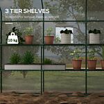 Outsunny Walk-in Greenhouse W/ 3 Tier Shelves, Green House Garden Grow House W/ Pe Cover, Roll-up Door, Mesh Windows, 140 X 213 X 190cm, White