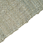 Area Rug Green Jute 80 X 150 Cm Tassels Handwoven Boho Hallway Bedroom Beliani