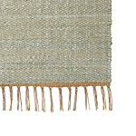 Area Rug Green Jute 80 X 150 Cm Tassels Handwoven Boho Hallway Bedroom Beliani