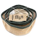 Set Of 3 Natural Jute Baskets - Charcoal