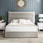 4'6 Fabric Bed - Silvery Grey - Velvet