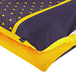 Duvet Cover And Pillowcase Set Dark Blue And Yellow Cotton Blend 135 X 200 Cm Modern Bedroom Beliani