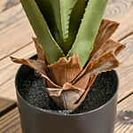 Homcom Set Of 2 Artificial Plants Agave Succulent In Pot Desk Fake Plants For Home Indoor Outdoor Decor, 15x15x90cm, Green