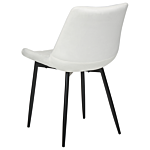 Set Of 2 Dining Chairs Off-white Velvet Black Steel Legs Modern Upholstered Chairs Beliani