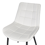 Set Of 2 Dining Chairs Off-white Velvet Black Steel Legs Modern Upholstered Chairs Beliani