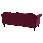 Living Room Set Red Velvet 2 Seater 3 Seater Nailhead Trim Button Tufted Throw Pillows Rolled Arms Glam Beliani