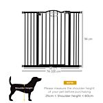 Pawhut Metal Pet Safety Gate Dog Gate Folding Fence, Black