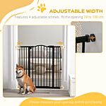 Pawhut Metal Pet Safety Gate Dog Gate Folding Fence, Black