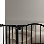 Pawhut Metal Pet Safety Gate Dog Gate Folding Fence, Black