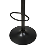 Bar Stool Dark Wood With Black Faux Leather Seat Footstool Swivel Gas Lift Adjustable Height Modern Beliani