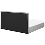 Ottoman Bed Grey Upholstery Eu Super King Size Headboard Storage Function Modern Design Beliani