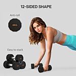 Sportnow 2 X 4kg Dumbbells Weights Set With 12-sided Shape And Non-slip Grip For Men Women Home Gym Workout