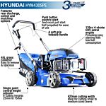 Hyundai 17"/42cm 139cc Electric-start Self-propelled Petrol Lawnmower | Hym430spe