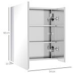 Kleankin Mirror Cabinet For Bathroom, Wall Mounted Medicine Cabinet With Hinged Door, Storage Shelves For Laundry Room