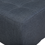 Ottoman Dark Grey Tufted Fabric Modern Living Rom Square Footstool Silver Legs Beliani