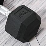 Homcom 2x15kg Rubber Hex Dumbbell Portable Hand Weights Dumbbell Home Gym Workout Fitness Hand Dumbbell