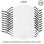 Large Face Masks Sublimation Blanks / 10 Pack