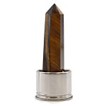 Tiger's Eye Obelisk & Angel - Metal Base