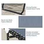 Outsunny 2 Pcs Folding Sun Lounger Beach Chaise Chair Garden Cot Camping Recliner With 4 Position Adjustable Grey