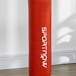 Sportnow 140-205cm Inflatable Punch Bag W/ Reaction Bar Challenge, Freestanding Punching Bag Training Equipment W/ Suction Cups, Mma Equipment, Red