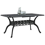 Vidaxl Garden Table Black 150x90x72 Cm Cast Aluminium