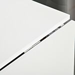 Homcom Folding Dining Table Writing Desk Workstation W/ Casters Teak Colour, White