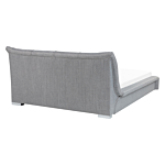 Waterbed Grey Fabric Eu King Size 5ft3 Accessories Wave Reduction Large Headboard Modern Beliani