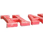 Shabby Chic Letters Red Wash - Happy