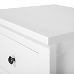 Bedside Table Nightstand White 2 Drawers Retro Beliani