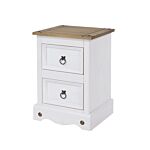 Corona White 2 Drawer Petite Bedside Cabinet