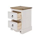 Corona White 2 Drawer Petite Bedside Cabinet