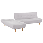 Corner Sofa Light Grey Fabric Upholstery Light Wood Legs Right Hand Chaise Longue 3 Seater Beliani