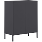 4 Drawer Chest Black Metal Steel Storage Cabinet Industrial Style For Office Living Room Beliani