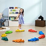 Zonekiz 9pcs Kids Stepping Stones, Crocodile Design With Anti-slip Edge Balance River Stones, Indoor Outdoor, Stackable