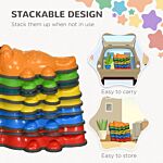 Zonekiz 9pcs Kids Stepping Stones, Crocodile Design With Anti-slip Edge Balance River Stones, Indoor Outdoor, Stackable