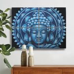 Set Of 4 Blue Buddha Mandala Brocade Detail 30x40cm