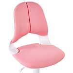 Kids Desk Chair Pink Upholstered Metal Swivel Base Adjustable Height Children's Room Chair Beliani
