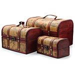 Old Map Chest - Set Of 3