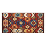 Kilim Area Rug Multicolour Wool 80 X 150 Cm Hand Woven Flat Weave Oriental Pattern With Tassels Traditional Living Room Bedroom Beliani