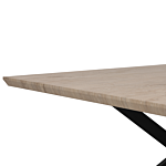 Dining Table Light Wood Top Black Metal Legs 140 X 80 Cm 6 Seater Rectangular Industrial Beliani