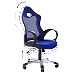 Office Chair Blue Mesh Fabric Swivel Tilt Mechanism Adjustable Seat Height Ergonomic Backrest Beliani