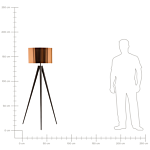 Floor Lamp Copper Pvc 156h Cm Black Metal Tripod Legs Drum Shade Modern Beliani