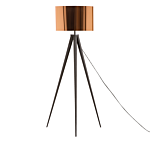 Floor Lamp Copper Pvc 156h Cm Black Metal Tripod Legs Drum Shade Modern Beliani