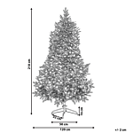 Artificial Christmas Tree White Synthetic 210 Cm Hinged Branches Pre-lit Winter Holiday Decor Beliani