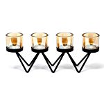 Centrepiece Iron Votive Candle Holder - 4 Cup Zig Zag