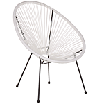 Bistro Set White Pe Rattan 3 Piece 2 Seater Modern Round Indoor Outdoor Beliani