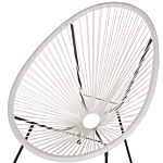 Bistro Set White Pe Rattan 3 Piece 2 Seater Modern Round Indoor Outdoor Beliani