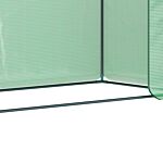 Outsunny Garden Greenhouse With Pe Plant Cover, Windows And Zipper Door For Fruit And Veg 198l X 77w X 149-168h Cm