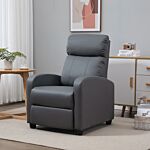 Homcom Recliner Sofa Chair Pu Leather Massage Armcair W/ Footrest And Remote Control For Living Room, Bedroom, Home Theater, Grey